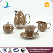 Simple y hermoso porcelana marrón conjunto de café conjunto de té china